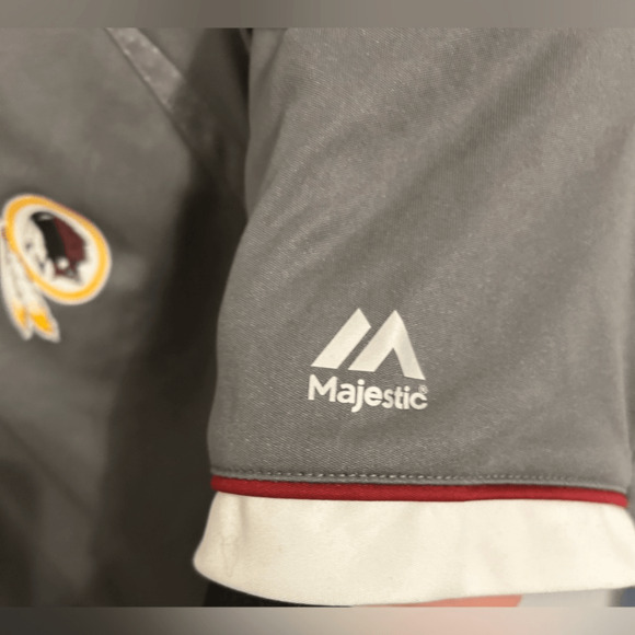 Washington Redskins Majestic Coolbase Polo Shirt Gray Sz Small - Picture 6 of 10
